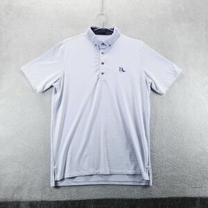 Greyson‎ Polo Mens M Blue Striped Short Sleeve Golf Performance